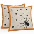 thumbnail image 1 of Outdoor Waterproof Pillow Covers Halloween Spiders Stars Black Shadow Decorative Throw Pillow Protectors,Orange Border Cartoon Animal Pillowcase Cushion Cases for Patio Sofa Garden,16x16in,2 Pack, 1 of 9