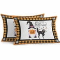 thumbnail image 1 of Outdoor Waterproof Pillow Covers Happy Halloween Gnome Cat Decorative Throw Pillow Protectors,Pumpkin Candy Bat Pillowcase Cushion Cases for Patio Sofa Garden Couch,20x12in,Pack of 2, 1 of 9