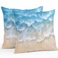 thumbnail image 1 of Outdoor Waterproof Pillow Covers Pack of 2, Abstract Gradient Beach Blue Water Ripple Scenery Decorative Throw Pillowcases Cushion Covers for Garden Patio Tent Sofa Couch, 26x26 inch, 1 of 8