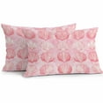 thumbnail image 1 of Outdoor Waterproof Pillow Covers Pack of 2, Pink Seashell Summer Coastal Watercolor Cute Decorative Throw Pillowcases Cushion Covers for Garden Patio Tent Sofa Couch, 20x12 inch, 1 of 8