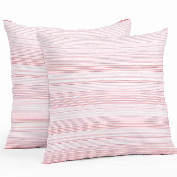 Outdoor Waterproof Pillow Covers Pack of 2, Pink Striped Nature Abstract Art Classic Decorative Throw Pillowcases Cushion Covers for Garden Patio Tent Sofa Couch, 16x16 inch