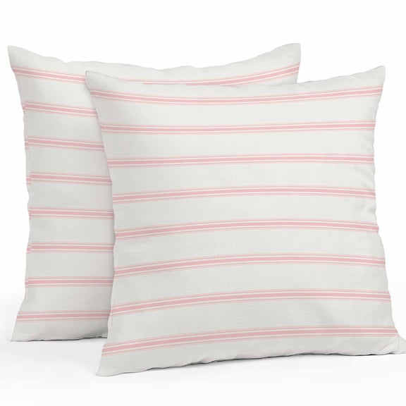 Outdoor Waterproof Pillow Covers Pack of 2, Pink Strips Classic Pink Lines Abstract Nature Khaki Decorative Throw Pillowcases Cushion Covers for Garden Patio Tent Sofa Couch, 24x24 inch