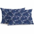 thumbnail image 1 of Outdoor Waterproof Pillow Covers Pack of 2, Summer Ocean Turtle Starfish Coral Shell Blue Background Decorative Throw Pillowcases Cushion Covers for Garden Patio Tent Sofa Couch, 20x12 inch, 1 of 8