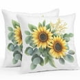 thumbnail image 1 of Outdoor Waterproof Pillow Covers Pack of 2, Summer Sunflower Retro Yellow Flower Farm Decorative Throw Pillowcases Cushion Covers for Garden Patio Tent Sofa Couch, 20x20 inch, 1 of 8