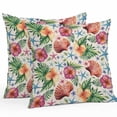 thumbnail image 1 of Outdoor Waterproof Pillow Covers Pack of 2, Summer Tropical Flowers Shells Starfish Linen Background Decorative Throw Pillowcases Cushion Covers for Garden Patio Tent Sofa Couch, 26x26 inch, 1 of 8
