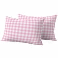 thumbnail image 1 of Outdoor Waterproof Pillow Covers Pink Geometric Plaid Decorative Throw Pillow Protectors,Pillowcase Cushion Cases for Patio Sofa Garden Couch,20x12in,Pack of 2, 1 of 14