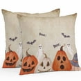 thumbnail image 1 of Outdoor Waterproof Pillow Covers Pumpkin Ghost Face Halloween Decorative Throw Pillow Protectors,Horror Ghost Bat Retro Backdrop Pillowcase Cushion Cases for Patio Sofa Garden Couch,20x20in,Pack of 2, 1 of 9