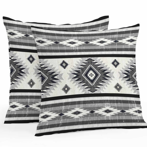 Outdoor Waterproof Pillow Covers Retro Aztec Ethnic Style Decorative Throw Pillow Protectors for Patio Sofa Garden Couch,16x16in 2 Pack