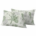 thumbnail image 1 of Outdoor Waterproof Pillow Covers Retro Marine Life Decorative Throw Pillow Protectors,Pillowcase Cushion Cases for Patio Sofa Garden Couch,20x12in,Pack of 2, 1 of 14