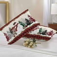 thumbnail image 1 of Outdoor Waterproof Pillow Covers Snowman Christmas Tree Snowflakes Throw Cushion Case，Red Plaid Pine Cones Pillowcase for Bed,Sofa,Couch, Patio Furniture, 20x12 in, 2Pack Decorative Pillows, 1 of 9