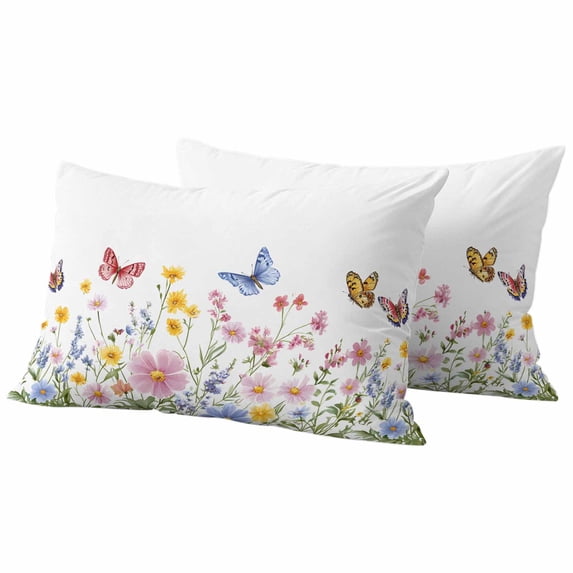 Outdoor Waterproof Pillow Covers Spring Flower Leaf Butterfly ...