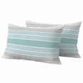 thumbnail image 1 of Outdoor Waterproof Pillow Covers Turquoise Stripe Abstract Geometric Decorative Throw Pillow Protectors,Pillowcase Cushion Cases for Patio Sofa Garden Couch,20x12in,Pack of 2, 1 of 14