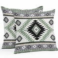 thumbnail image 1 of Outdoor Waterproof Pillow Covers Vintage Aztec Sage Green Geometric Decorative Throw Pillow Protectors for Patio Sofa Garden Couch,16x16in 2 Pack, 1 of 9