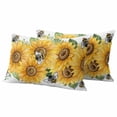 thumbnail image 1 of Outdoor Waterproof Pillow Covers Watercolor Blossom Sunflower Bee Decorative Throw Pillow Protectors,Pillowcase Cushion Cases for Patio Sofa Garden Couch,20x12in,Pack of 2, 1 of 14