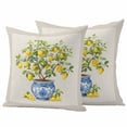 thumbnail image 1 of Outdoor Waterproof Pillow Covers Watercolor Potted Lemon on Burlap Decorative Throw Pillow Protectors,Pillowcase Cushion Cases for Patio Sofa Garden Couch,16x16in,Pack of 2, 1 of 14