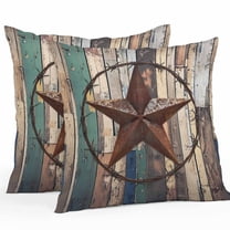 Outdoor Waterproof Pillow Covers Western Star Farm Texas Decorative Throw Pillow Protectors for Patio Sofa Garden Couch,18x18in 2 Pack