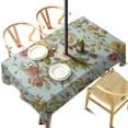 thumbnail image 1 of Outdoor Waterproof Pioneer Tablecloth with Umbrella Hole and Zipper, Vintage Floral Pattern Rectangle Reusable Durable Decor Table Cover for Party Picnic Patio 60×102 Inch, 1 of 1