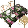 thumbnail image 1 of Outdoor Waterproof Pioneer Tablecloth with Umbrella Hole and Zipper, Vintage Floral Rose Rectangle Reusable Durable Decor Table Cover for Party Picnic Patio 60×102 Inch, 1 of 1
