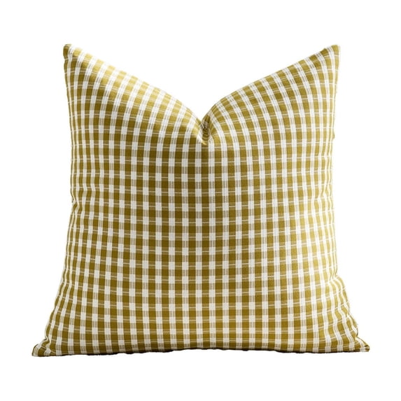 Outdoor Waterproof Plaid Decorative Throw Pillow Covers, 18X18 Inch Farmhouse Cushion Cover for Sofa Bedroom Couch