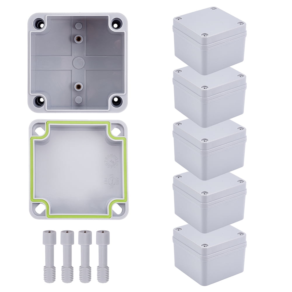 Outdoor Waterproof Plastic Junction Box Square Light Grey 99x99x76mm Inner Diameter: 93x93mm