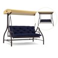 thumbnail image 1 of Outdoor Waterproof Porch Swing Cushion Replacement, Thicken Fade Resistant Swing Cushions with Backrest & Ties, 1 of 6