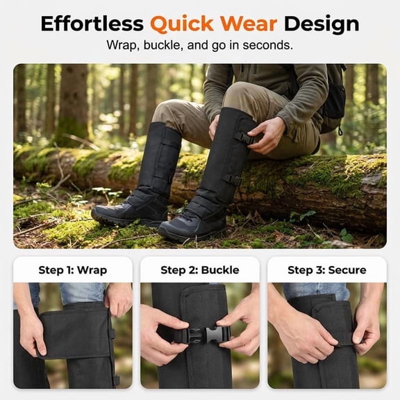 Outdoor Waterproof Snake Bite Proof Leg Gaiters, Wear Resistant Protective Leg Sleeves, Lightweight Breathable Leg Covers for Jungle Hiking, Hunting, Camping and Outdoor Adventure Activities