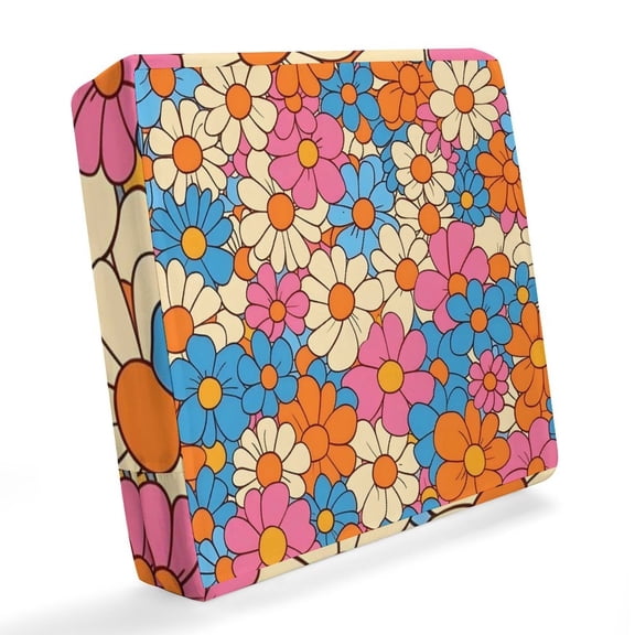 Outdoor Waterproof Sofa Cover Waterproof And Windproof Pull Rope Design Can Adjust The Size Of The Sofa Easy To Disassemble Retro Groovy Flowers Pattern (5) 20x18x4in