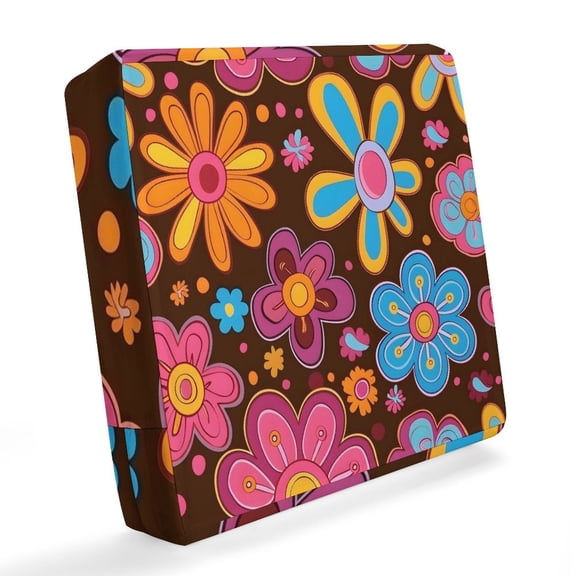 Outdoor Waterproof Sofa Cover Waterproof And Windproof Pull Rope Design Can Adjust The Size Of The Sofa Easy To Disassemble Retro Groovy Flowers Pattern (8) 20x18x4in