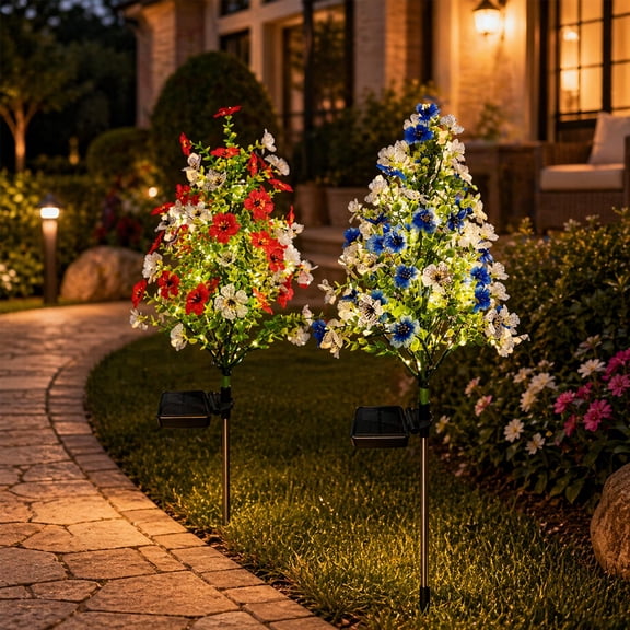 Outdoor Waterproof Solar Ground Insert Light With Soft Violet Glow, Energy-Saving Landscape Lamp, Courtyard Decorative Lighting for Garden Greening/Tree Embellishment/Backyard Night Scene, Red