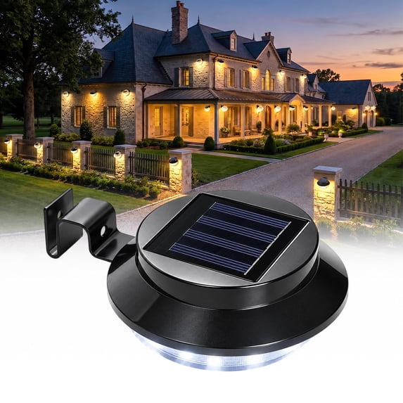 Slar Railing Outdoor Waterproof Solar LED Gutter Wall Lights, Drill-Free Fence Light ...