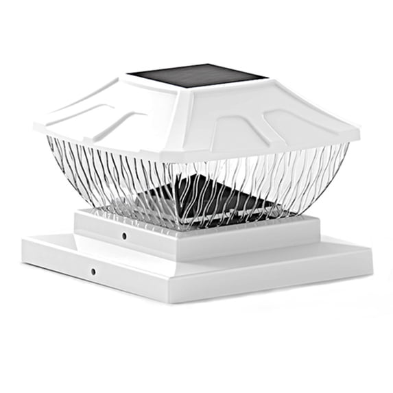 Outdoor Waterproof Solar Pillar Light Patio Garden Fence Gate Post Light 6X6 inch 600mAh Battery IP65 Waterproof Rating