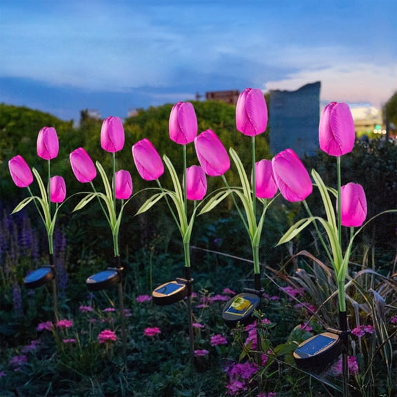 Outdoor Waterproof Solar Tulip Stake Light, Garden Landscape Decor Lamp, Yard Lawn Villa Patio Light, Pathway Accent for Outdoor Garden Decoration
