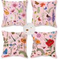 thumbnail image 1 of Outdoor Waterproof Spring Summer Pillow Covers 18x18 Inch Set of 4 Floral Farmhouse Throw Pillows Decorative Cushion Cases for Outdoor Couch Sofa Patio Furniture Home Decoration Black, 1 of 6