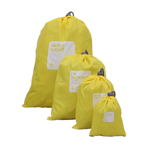 Outdoor Waterproof Storage Bags Travel Nylon Drawstring Pouche,4-Pack Travel Essential Waterproof Bags in Bag, Drawstring Storage Bags Organizer