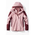 thumbnail image 1 of Outdoor Waterproof Suits Men's Women's Two-pieces Sets 3 in 1 Thick Warm Coats Camping Windbreaker Winter Coat Hiking Windproof (women pink,XXXS), 1 of 7