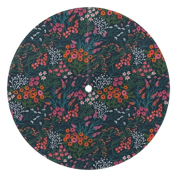 Outdoor Waterproof Tablecloth with Umbrella Hole and Zipper,Beautiful Blooms Floral Round Reusable Durable Decor Table Cover for Party Picnic Patio 60×60 Inch