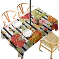 thumbnail image 1 of Outdoor Waterproof Tablecloth with Umbrella Hole and Zipper, Black Stripe Background Red Roses Rectangle Reusable Durable Decor Table Cover for Party Picnic Patio 60×102 Inch, 1 of 1