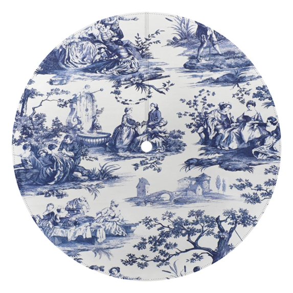 Outdoor Waterproof Tablecloth with Umbrella Hole and Zipper,Bohemian Retro Floral Round Reusable Durable Decor Table Cover for Party Picnic Patio 60×60 Inch