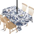 thumbnail image 1 of Outdoor Waterproof Tablecloth with Umbrella Hole and Zipper,Boho Style Vintage Rectangle Reusable Durable Decor Table Cover for Party Picnic Patio 60×84 Inch, 1 of 1