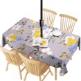 thumbnail image 1 of Outdoor Waterproof Tablecloth with Umbrella Hole and Zipper,Botanical Leaves Floral Rectangle Reusable Durable Decor Table Cover for Party Picnic Patio 60×120 Inch, 1 of 1