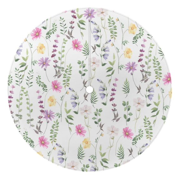 Outdoor Waterproof Tablecloth with Umbrella Hole and Zipper,Botanical Leaves Floral Round Reusable Durable Decor Table Cover for Party Picnic Patio 60×60 Inch