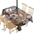 thumbnail image 1 of Outdoor Waterproof Tablecloth with Umbrella Hole and Zipper,Multicolored Flower Leaves Rectangle Reusable Durable Decor Table Cover for Party Picnic Patio 60×84 Inch, 1 of 1