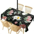 thumbnail image 1 of Outdoor Waterproof Tablecloth with Umbrella Hole and Zipper,Pink and White Gouache Floral Pattern Rectangle Reusable Durable Decor Table Cover for Party Picnic Patio 60×120 Inch, 1 of 1