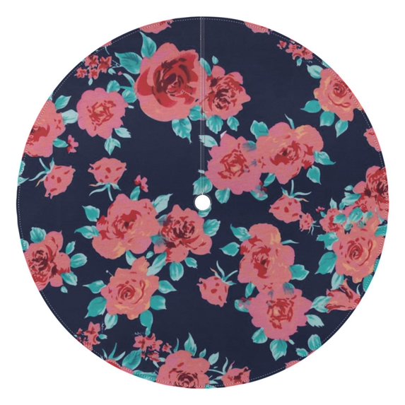 Outdoor Waterproof Tablecloth with Umbrella Hole and Zipper,Pioneer Abstract Pink Floral Prints Round Reusable Durable Decor Table Cover for Party Picnic Patio 60×60 Inch