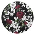 thumbnail image 1 of Outdoor Waterproof Tablecloth with Umbrella Hole and Zipper,Pioneer Bloom Red and White Rose Round Reusable Durable Decor Table Cover for Party Picnic Patio 60×60 Inch, 1 of 1