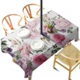 thumbnail image 1 of Outdoor Waterproof Tablecloth with Umbrella Hole and Zipper, Pioneer Colorful Floral Rectangle Reusable Durable Decor Table Cover for Party Picnic Patio 60×102 Inch, 1 of 1