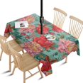 thumbnail image 1 of Outdoor Waterproof Tablecloth with Umbrella Hole and Zipper,Pioneer Colorful Floral Rectangle Reusable Durable Decor Table Cover for Party Picnic Patio 60×84 Inch, 1 of 1