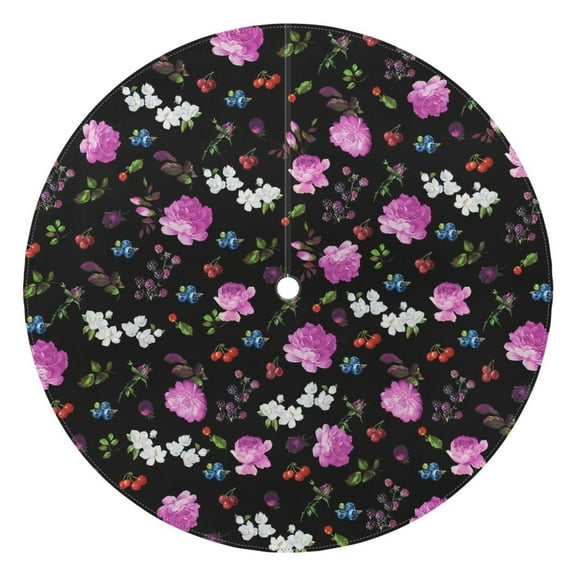 Outdoor Waterproof Tablecloth with Umbrella Hole and Zipper,Pioneer Colorful Floral Round Reusable Durable Decor Table Cover for Party Picnic Patio 60×60 Inch