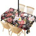 thumbnail image 1 of Outdoor Waterproof Tablecloth with Umbrella Hole and Zipper,Pioneer Vintage Floral Rose Print Rectangle Reusable Durable Decor Table Cover for Party Picnic Patio 60×120 Inch, 1 of 1