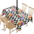 thumbnail image 1 of Outdoor Waterproof Tablecloth with Umbrella Hole and Zipper,Rose Flower Floral Pattern Rectangle Reusable Durable Decor Table Cover for Party Picnic Patio 60×84 Inch, 1 of 1